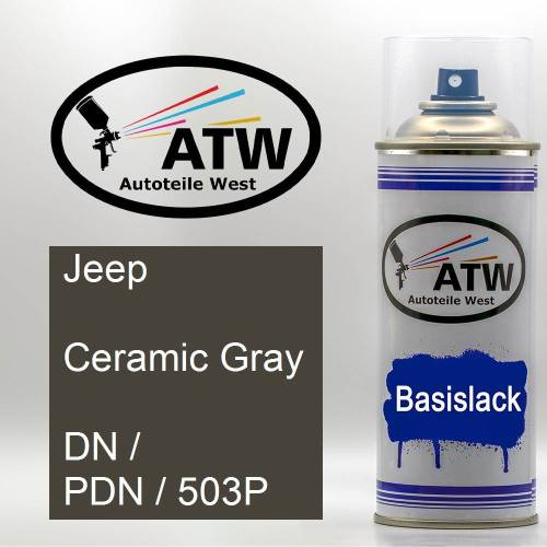 Jeep, Ceramic Gray, DN / PDN / 503P: 400ml Sprühdose, von ATW Autoteile West.